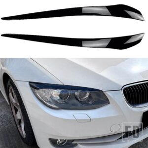 BMW ヘッドライトアイブロウまぶたランプライトアイブロウグロスブラックアイブロウ 3シリーズ E92 E93 LCI 2010-2012 自動 - Gloss black