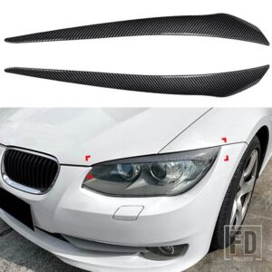BMW ヘッドライトアイブロウまぶたランプライトアイブロウグロスブラックアイブロウ 3シリーズ E92 E93 LCI 2010-2012 自動 - Carbon Fiber