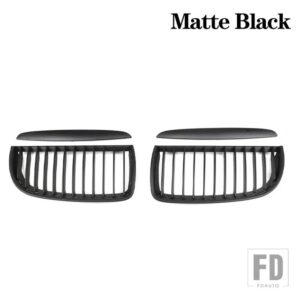 BMW 3シリーズ E90 E91 フロントバンパーキドニーグリルレーシンググリル 2005-2008 グロスブラック交換アクセサリー単線 - Matte Black