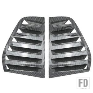 VW リア窓シャッターカバートリムウィンドウルーバーサイドベントカーボン ABS トリム ゴルフ 5 MK5 自動 - Carbon Fiber