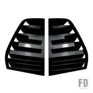 VW リア窓シャッターカバートリムウィンドウルーバーサイドベントカーボン ABS トリム ゴルフ 5 MK5 自動 - Gloss black