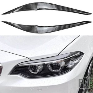 BMW ヘッドライトランプアイブロウカバートリム自動まぶた蓋アイブロウ F87 M2 F22 F23 220I 228I 230I M235I M240I 2014-2022 - Carbon Fiber