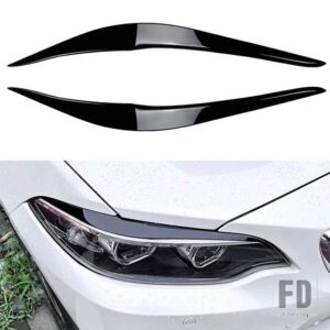 BMW ヘッドライトランプアイブロウカバートリム自動まぶた蓋アイブロウ F87 M2 F22 F23 220I 228I 230I M235I M240I 2014-2022 - Gloss black