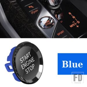 BMW クリスタルスタイルスタートストップエンジンスイッチボタンカバーボタントリム G20 G28 G29 G05 G07 3シリーズ X5 X7 Z4 2018-2023 - Crystal Blue
