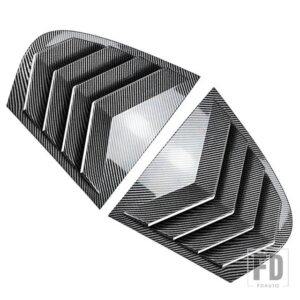 BMW グロスブラックリアウィンドウシャッターカバートリムウィンドウルーバーサイドベントトリム 5シリーズ E60 2004-2010 オートアクセサリー - Carbon Fiber