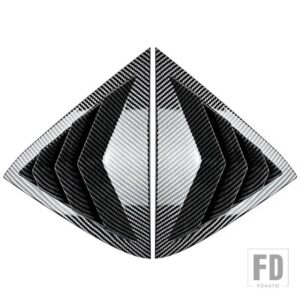 フォード リアウィンドウシャッターカバートリムウィンドウルーバーサイドベントトリムカーボンフィエスタ MK7 7.5 2008-2017 自動 - Carbon Fiber