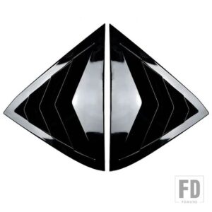 フォード リアウィンドウシャッターカバートリムウィンドウルーバーサイドベントトリムカーボンフィエスタ MK7 7.5 2008-2017 自動 - Gloss black