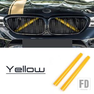 BMW フロントグリルトリムストリップ 1/2/3/4シリーズ F30 F31 F32 F33 F36 F20 F21 F22 F23 G29 F34 車スポーツスタイリングアクセサリー - Yellow 2Pcs