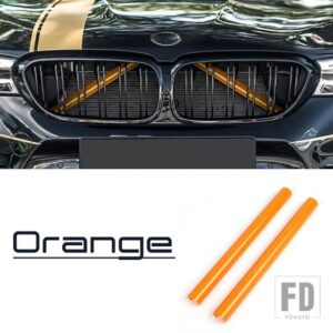 BMW フロントグリルトリムストリップ 1/2/3/4シリーズ F30 F31 F32 F33 F36 F20 F21 F22 F23 G29 F34 車スポーツスタイリングアクセサリー - Orange 2Pcs