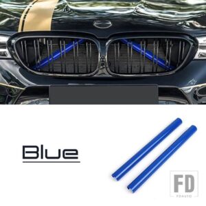 BMW フロントグリルトリムストリップ 1/2/3/4シリーズ F30 F31 F32 F33 F36 F20 F21 F22 F23 G29 F34 車スポーツスタイリングアクセサリー - Blue 2Pcs