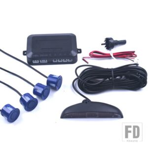 車パークトロニック LED パーキングセンサー 4 センサーリバースバックアップパーキングレーダーモニター検出システムバックライトディスプレイ - Blue