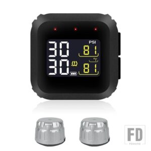 ワイヤレスタイヤエア圧システム M3X モト防水アウター内蔵 LCD ディスプレイオートバイ リアルタイム TPMS - silver