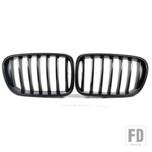 BMW 1ペア フロントキドニーグリルマットグロスブラック X3 F25 2010-13 交換レーシングバンパースタイリング - Gloss Black A
