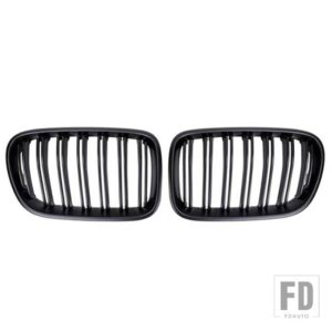 BMW 1ペア フロントキドニーグリルマットグロスブラック X3 F25 2010-13 交換レーシングバンパースタイリング - Matte Black