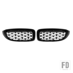 BMW M4 M3/4シリーズ ABS レーシンググリル F32 F33 F36 F80 F82 F83 フロントバンパーダイヤモンド形状スタイリング - Black