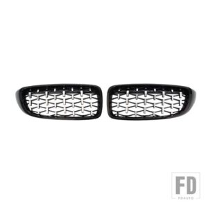 BMW M4 M3/4シリーズ ABS レーシンググリル F32 F33 F36 F80 F82 F83 フロントバンパーダイヤモンド形状スタイリング - black silver