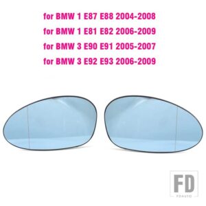 BMW E90 ミラー加熱サイドミラーガラスバックミラー E90 E91 E92 E93 M3 スタイル E80 E81 E87 - A Pair-Blue