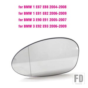 BMW E90 ミラー加熱サイドミラーガラスバックミラー E90 E91 E92 E93 M3 スタイル E80 E81 E87 - Left-White