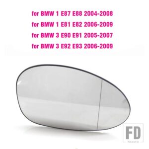 BMW E90 ミラー加熱サイドミラーガラスバックミラー E90 E91 E92 E93 M3 スタイル E80 E81 E87 - Right-White