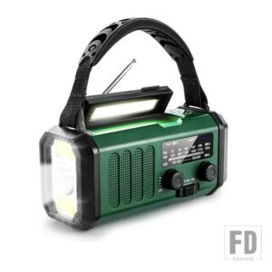 WOOPKER ラジオ E30 10000MAH FM 緊急ラジオソーラーハンドクランクジェネレーター AM/FM/NOAA LED ポータブルラジオ SOS アラーム電源銀行 - 10000mAh Green