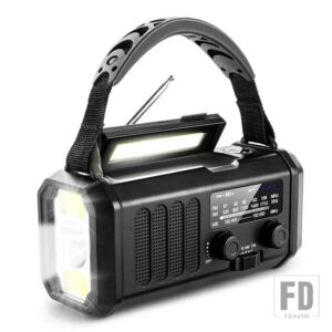 WOOPKER ラジオ E30 10000MAH FM 緊急ラジオソーラーハンドクランクジェネレーター AM/FM/NOAA LED ポータブルラジオ SOS アラーム電源銀行 - 10000mAh Black