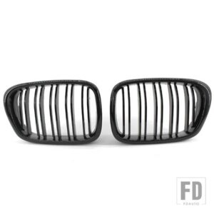 BMW フロントセンターマットブラックワイドキドニーフードグリルグリル E39 525 528 530 535 M5 1997 2003 - Gloss black
