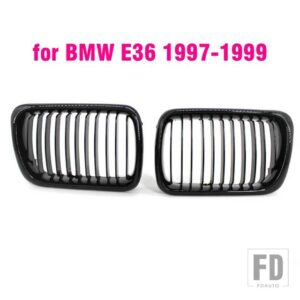 BMW 黒 E36 グリル ABS フロント交換フードキドニーグリル E36 1997 1998 1999 318I 323I 325I 320I 328I - Gloss black