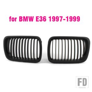 BMW 黒 E36 グリル ABS フロント交換フードキドニーグリル E36 1997 1998 1999 318I 323I 325I 320I 328I - MATTE BLACK2