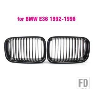 BMW 黒 E36 グリル ABS フロント交換フードキドニーグリル E36 1997 1998 1999 318I 323I 325I 320I 328I - Gloss Black3
