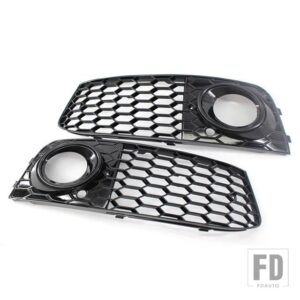 アウディ スポーツスタイルフロントバンパーグリルハニカムフォグライトグリルメッシュ A4 B8 2008-2012 - Black