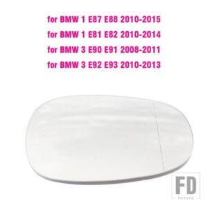 BMW サイドバックミラーガラスヒーター防曇霜取りドアウイングミラーシート E90 E92 E93 M3 LCI スタイル E80 E81 E87 - Left-White