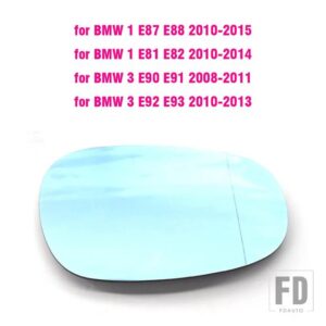 BMW サイドバックミラーガラスヒーター防曇霜取りドアウイングミラーシート E90 E92 E93 M3 LCI スタイル E80 E81 E87 - Left-Blue