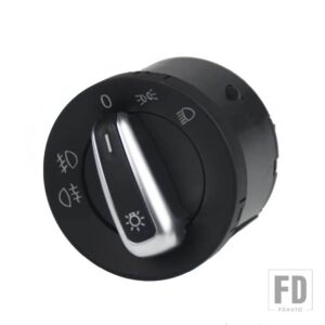 クローム自動ヘッドライトスイッチフォグヘッドライトランプノブ VW ゴルフジェッタ MK5 MK6 GTI パサートトゥーランティグアン 5ND 941 431 B - D