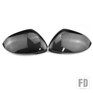 ゴルフ 8 MK8 2020 2021 ミラーカバーキャップバックミラーケースカバーカーボンルック明黒カバー - Carbon Fiber