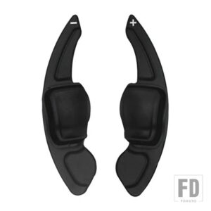 VW 2個 アルミステアリングホイールシフトパドルブレードシフターゴルフ 6 ティグアン MK5 MK6 ジェッタ GTI R20 R36 CC シロッコ - Black