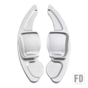 VW 2個 アルミステアリングホイールシフトパドルブレードシフターゴルフ 6 ティグアン MK5 MK6 ジェッタ GTI R20 R36 CC シロッコ - Silver