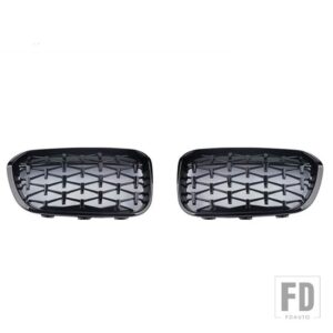 BMW ダイヤモンドスタイルファッションフロントグリル F20 F21 2015-2019 118I 120I 125I M140I グロスブラックグリル - Black