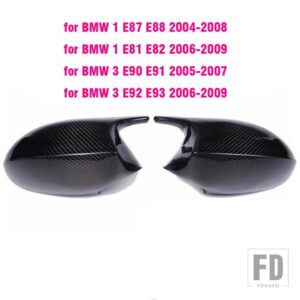 BMW サイドドアバックミラーサイドミラーカバーキャップ E90 E91 E92 E93 M3 スタイル E80 E81 E87 スタイリング - carbon fiber5