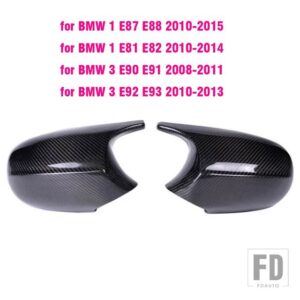 BMW サイドドアバックミラーサイドミラーカバーキャップ E90 E91 E92 E93 M3 スタイル E80 E81 E87 スタイリング - carbon fiber6