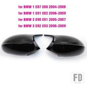 BMW サイドドアバックミラーサイドミラーカバーキャップ E90 E91 E92 E93 M3 スタイル E80 E81 E87 スタイリング - Black