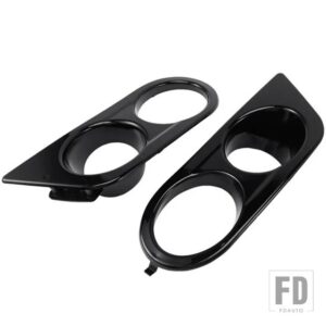 BMW フロントバンパーグリルフォグライトカバーグリルトリム E46 M3 2001-2006 カーボンハニカムメッシュ - Bright Black
