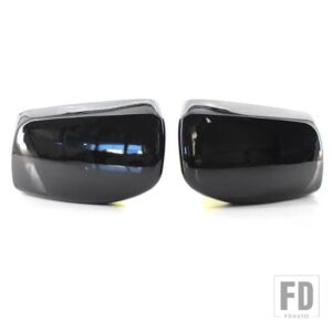 BMW カーボンリアビュードアウイングミラーサイドミラーカバーキャップシェルケース E60 E61 E63 E64 5シリーズモデル 2004-2008 - Black