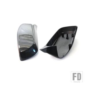 BMW カーボンリアビュードアウイングミラーサイドミラーカバーキャップシェルケース E60 E61 E63 E64 5シリーズモデル 2004-2008 - carbon fiber-horns