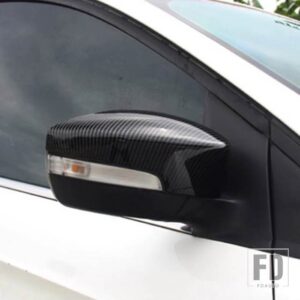フォード クーガエスケープ C520 ECOSPORT 2013-2018 フォーカス 3 MK3 SE ST RS グロスブラックサイドウイングバックミラーカバーケースキャッ - Carbon Fiber