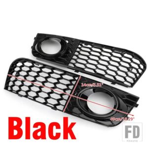アウディ A4 B8 40148 ハニカムメッシュフォグライトオープンベントグリル吸気カバーグリル車部品 - Black