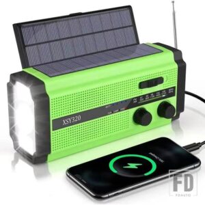 多機能ラジオ XSY-320 5000MAH AM/FM/WB ソーラー USB 充電式ポータブル緊急懐中電灯 SOS 電源銀行自動車用 ホーム - green