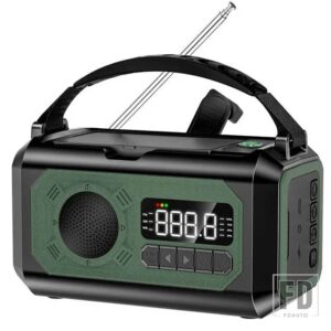 WOOPKER 12000MAH 緊急ラジオ多機能充電式バッテリー 5V/3A ソーラー AM/NOAA/FM ラジオ懐中電灯パワーバンク付き - Green 12000mAh