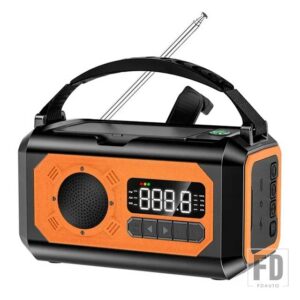 WOOPKER 12000MAH 緊急ラジオ多機能充電式バッテリー 5V/3A ソーラー AM/NOAA/FM ラジオ懐中電灯パワーバンク付き - Orange 12000mAh
