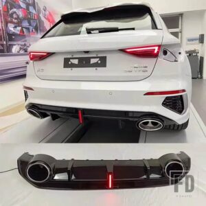 アウディ S3 S ラインスポーツバンパー ABS ブラックリアトランクディフューザーブレーキランプマフラー 2021 - S3 SLINE Sedan