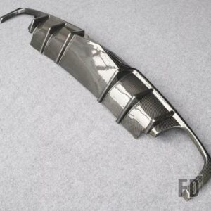 キャデラック CT6 ABS 偽カーボンリアバンパーリップディフューザー外装部品 CT6 2018-2021 カーアクセサリー - Fake Carbon